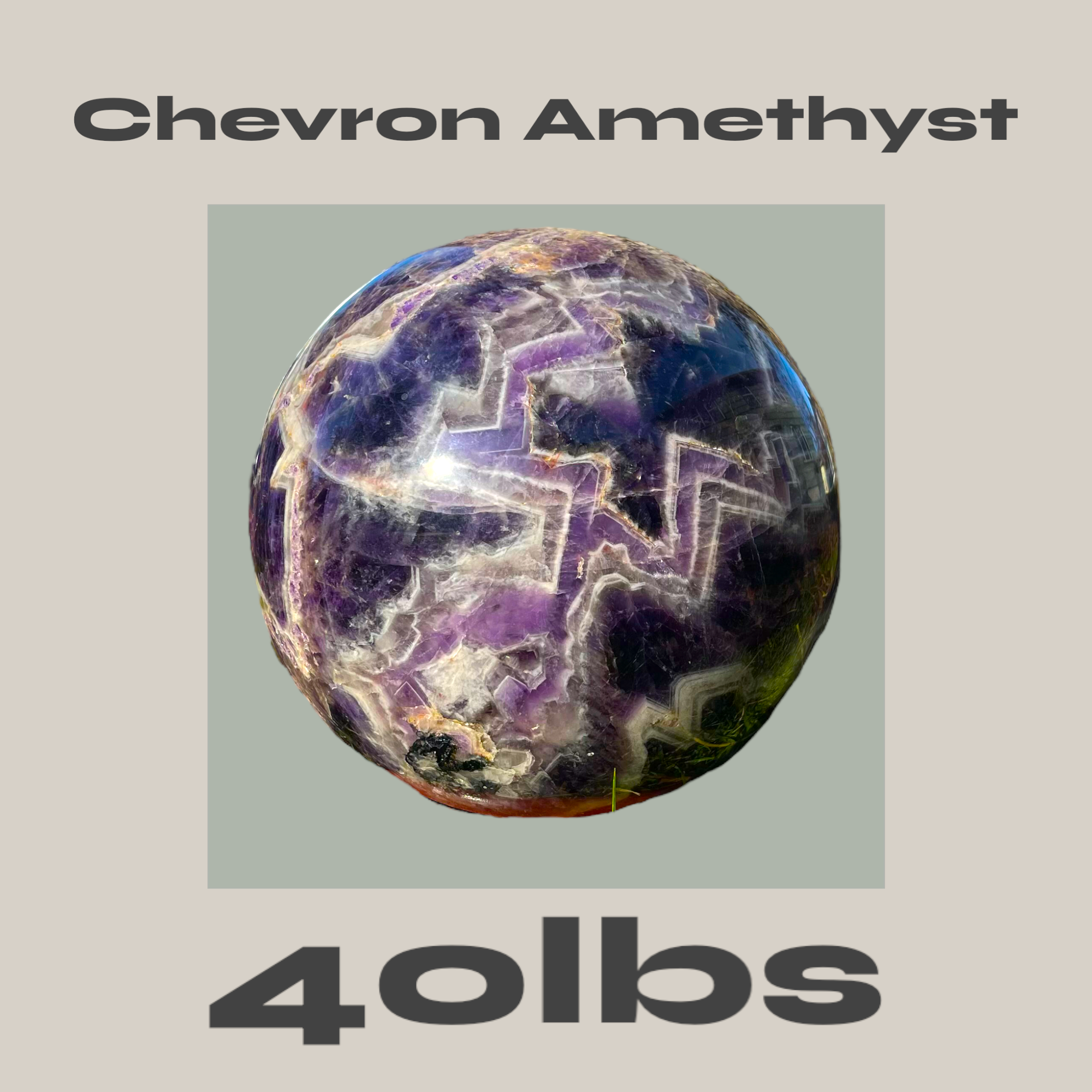 40lb Chevron Amethyst Sphere